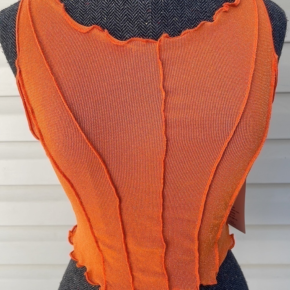 NWT High Neck Womens Lettuce Crop Tank Size Small - Picture 4 of 5